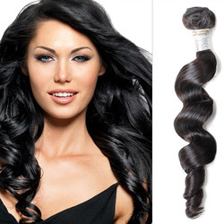 1 пакет 8A Loose Wave Перуанска Virgin Hair Weave Natural Black