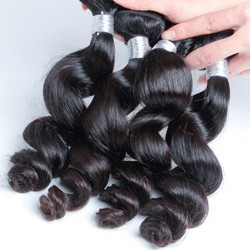 4 δέσμες 8A Virgin Peruvian Hair Loose Wave Φυσικό Μαύρο με Τιμή