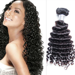 1τμχ 8A Virgin Peruvian Hair Deep Wave Φυσικό Μαύρο