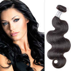 1 cái 8A Virgin Peruvian Hair Extensions Body Wave Black Natural (# 1B)