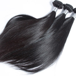 3 δέσμες 8A Virgin Peruvian Hair Silky Straight Weave Φυσικό Μαύρο