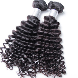 2 pcs 8A Deep Wave Virgin Peruvian Hair Weave Natural Black