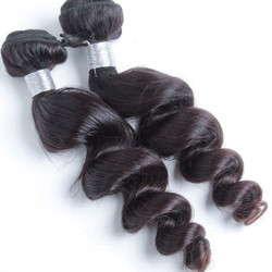 2 бр. 8A девствена перуанска коса с разхлабена вълна и сплитане, естествено черно