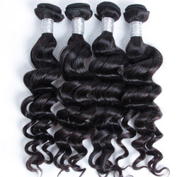 4 buntar 8A Natural Wave Virgin Peruvian Hair Natural Black Med Pris