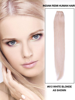 Bleach White Blonde(#613) Hodvábne rovné vlasy Remy Weft