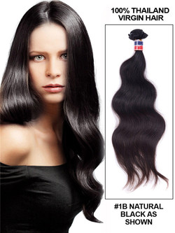7A Virgin Thailand Hair Weave Body Wave Negru natural