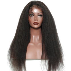 360 Lace Frontal Wig Berkilat Kinky Straight, Amazing Human Hair Wig 10-28 inci