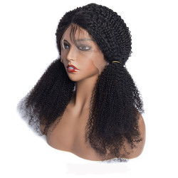 Kinky Curly 360 Lace Frontal Peruc, 100% Virgin Hair Curly περούκες 8A για γυναίκες