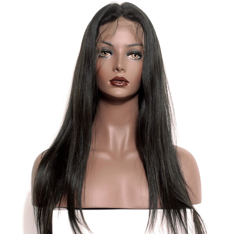 Silky Straight Full Lace Wig, 100% Human Virgin Hair Wigs 8-28 inch