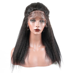 Γυαλιστερή Kinky Straight Full Lace περούκα, εκπληκτικές περούκες ανθρώπινων μαλλιών 12-28 ιντσών