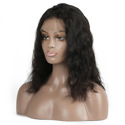 Perruque Bob ondulée courte en dentelle sur le devant, perruques de cheveux humains de 8 à 30 pouces pour femmes