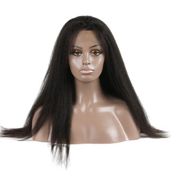 Tóc giả ren thẳng phía trước sáng bóng Kinky, Tóc giả bằng tóc trinh nữ tuyệt vời 10-26 inch