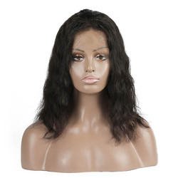 Къса вълнообразна боб перука отпред, 8-30 инча перуки от човешка коса за жени